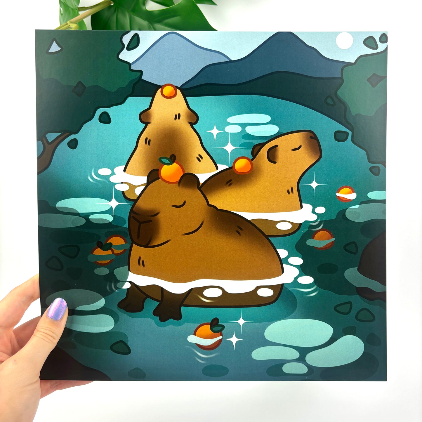 Capybara Print – 12 × 12 cm