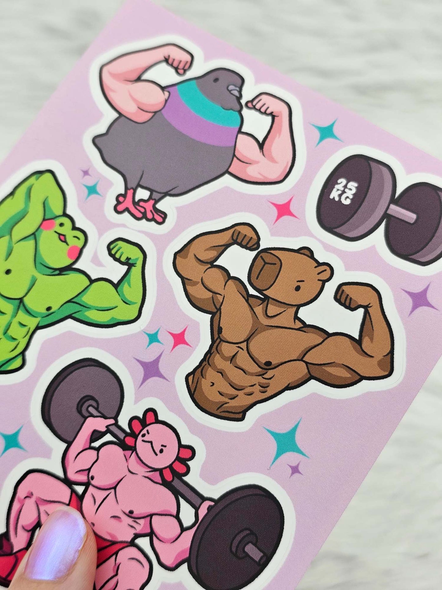 Muscle Guys Waterproof Sticker Sheet