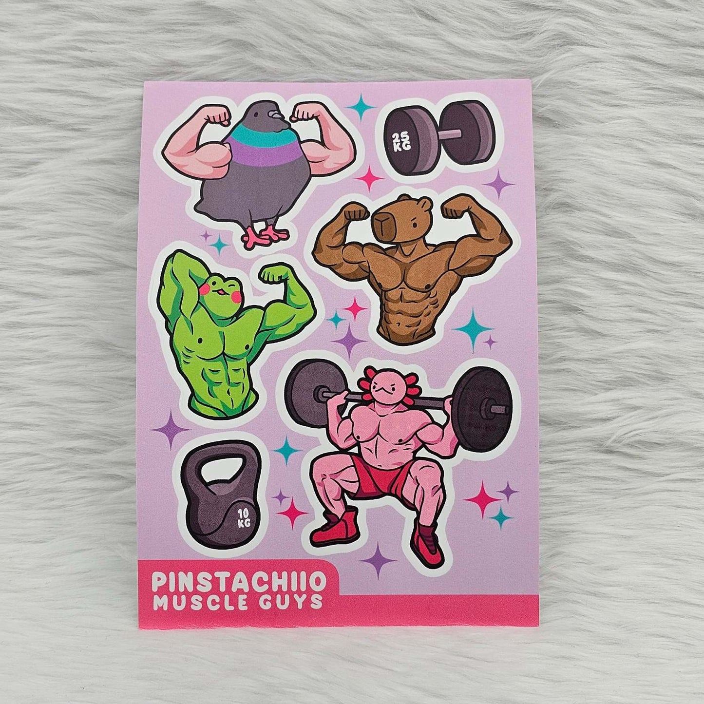 Muscle Guys Waterproof Sticker Sheet