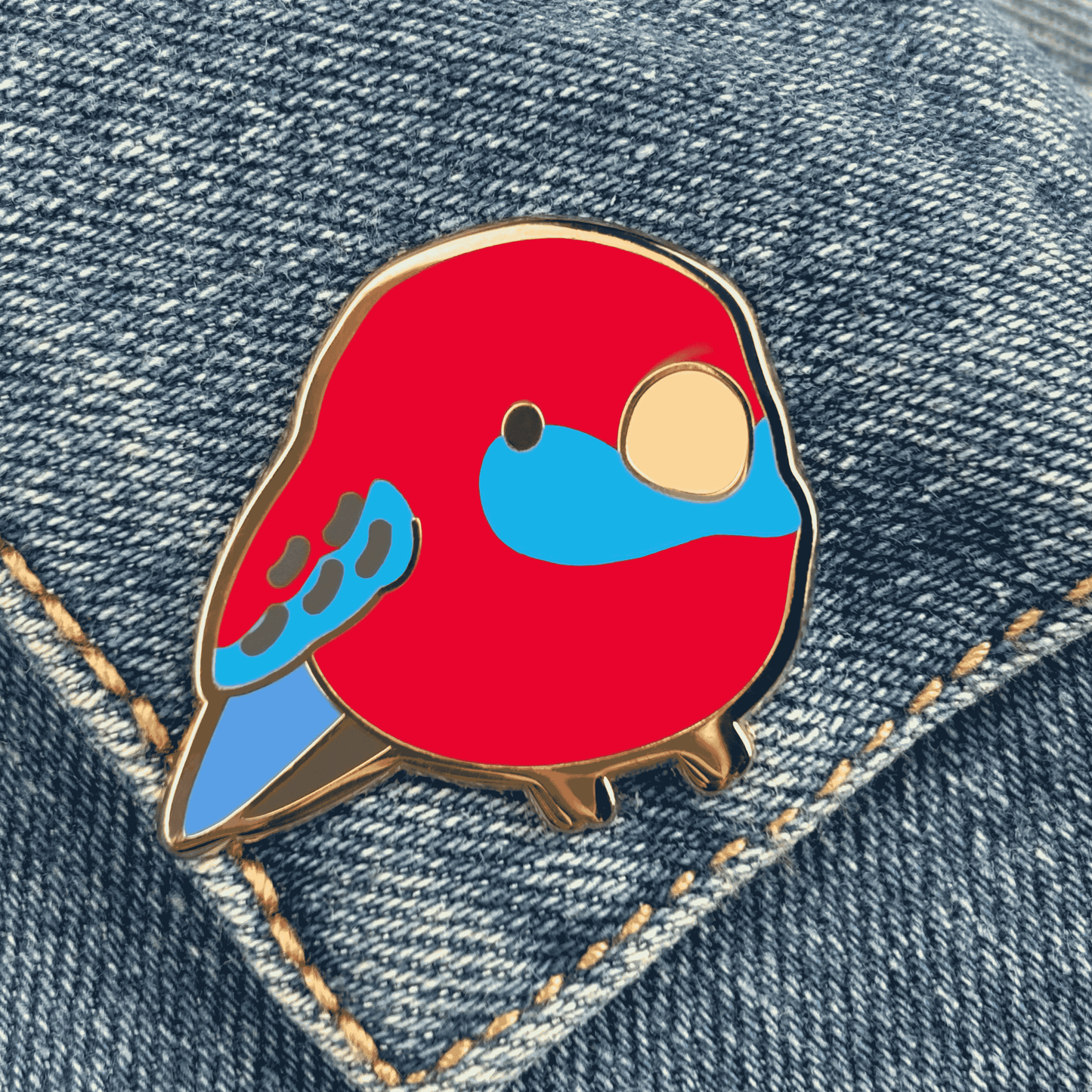 Crimson Rosella Enamel Pin