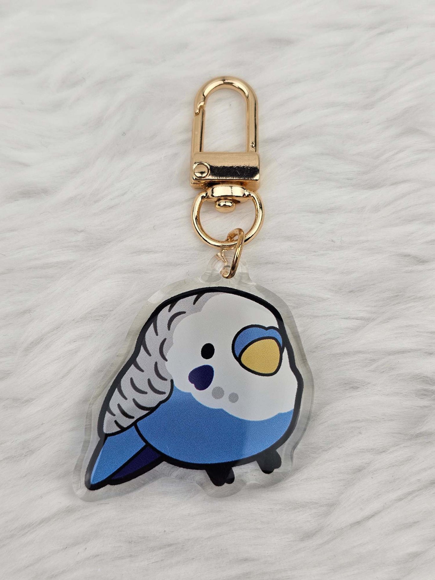 Blue Budgie Keychain/Charm