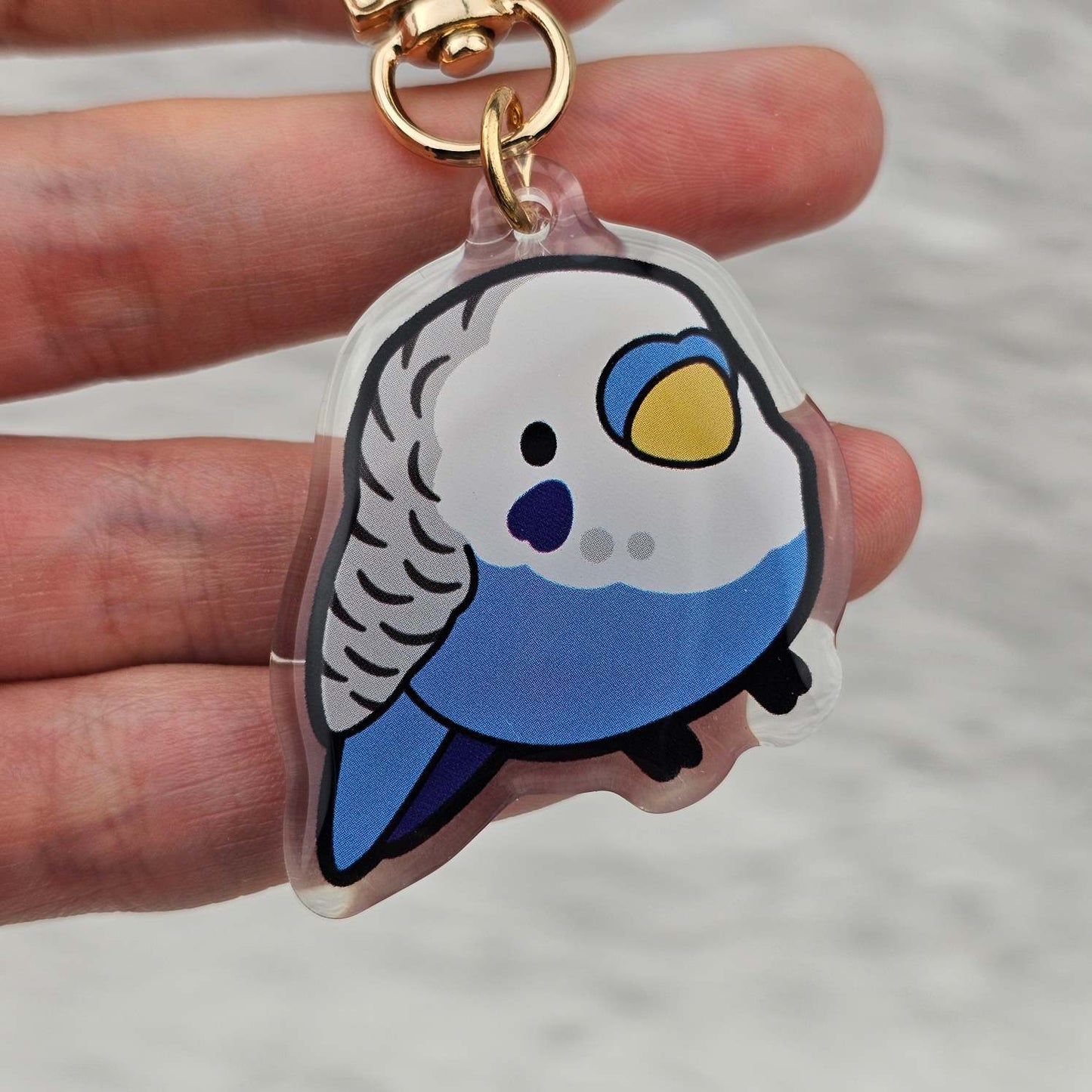 Blue Budgie Keychain/Charm