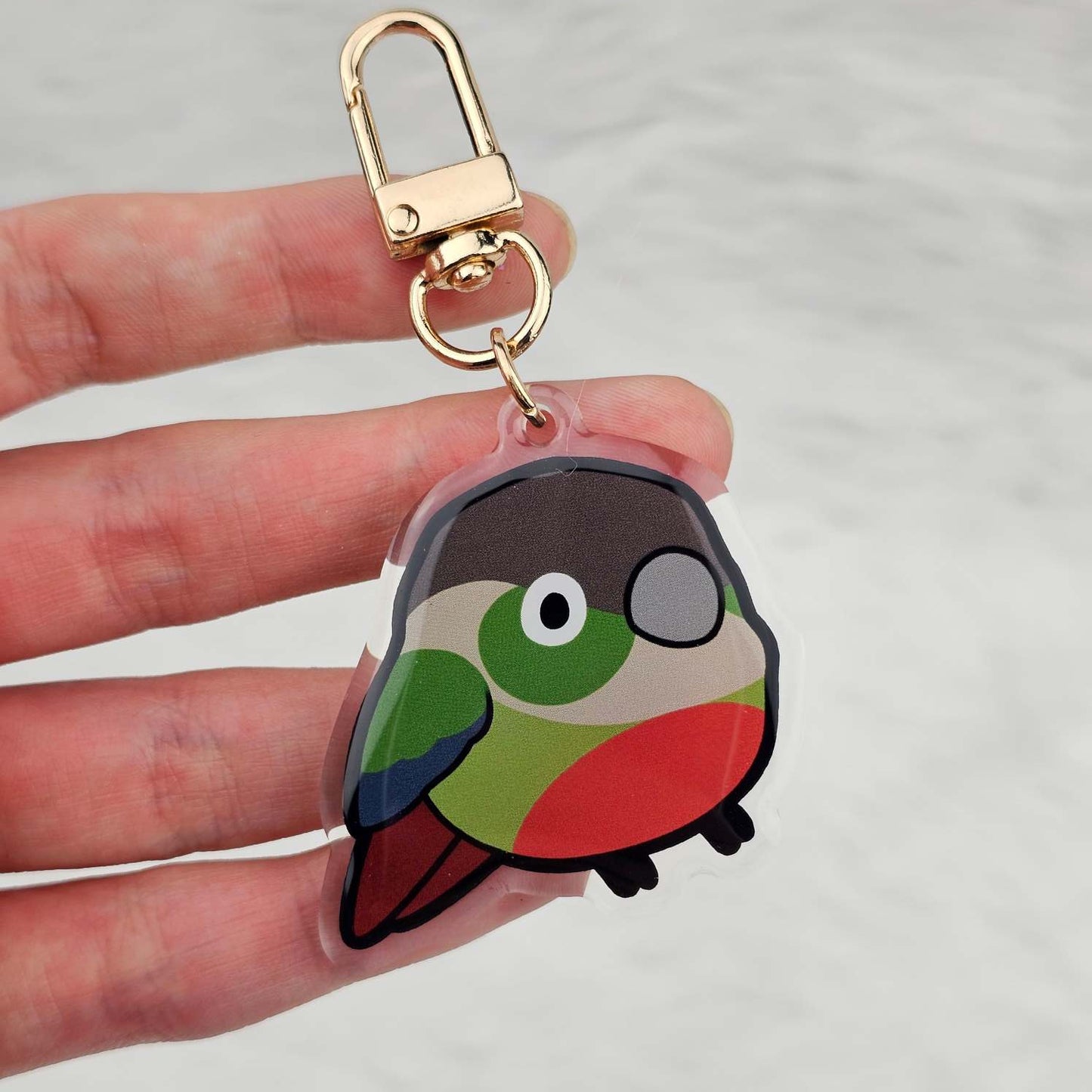 Green Cheeked Conure Keychain