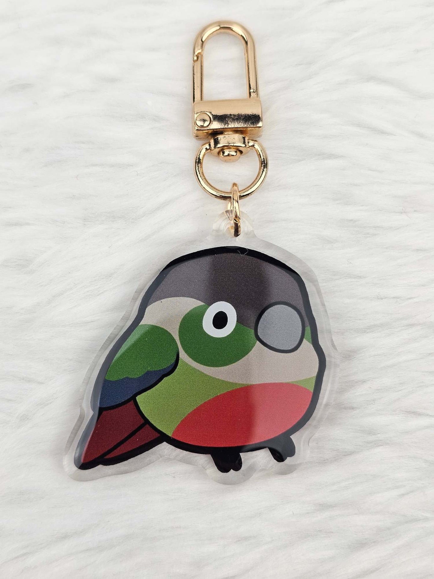 Green Cheeked Conure Keychain