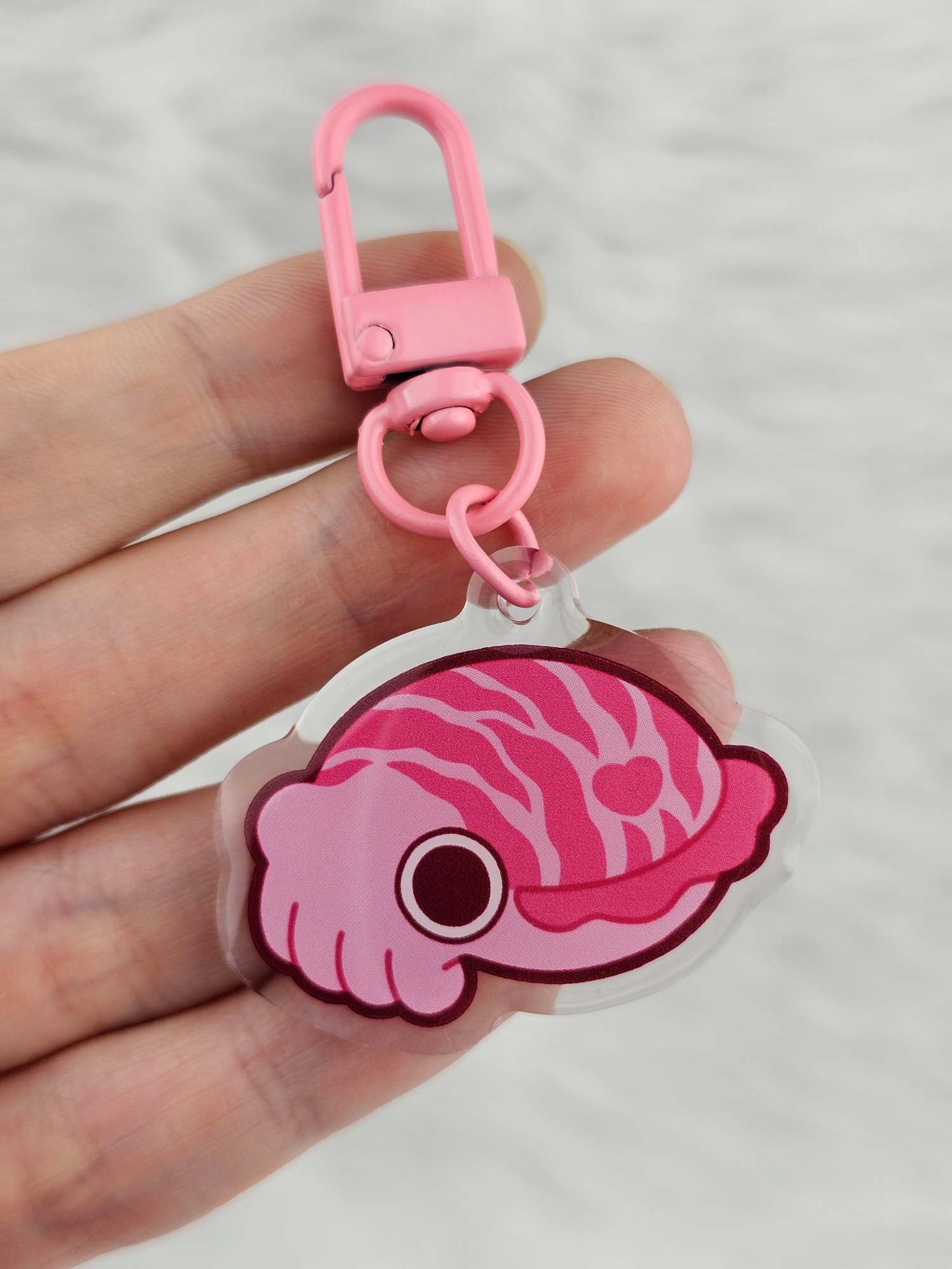 Pink Cuttlefish Keychain