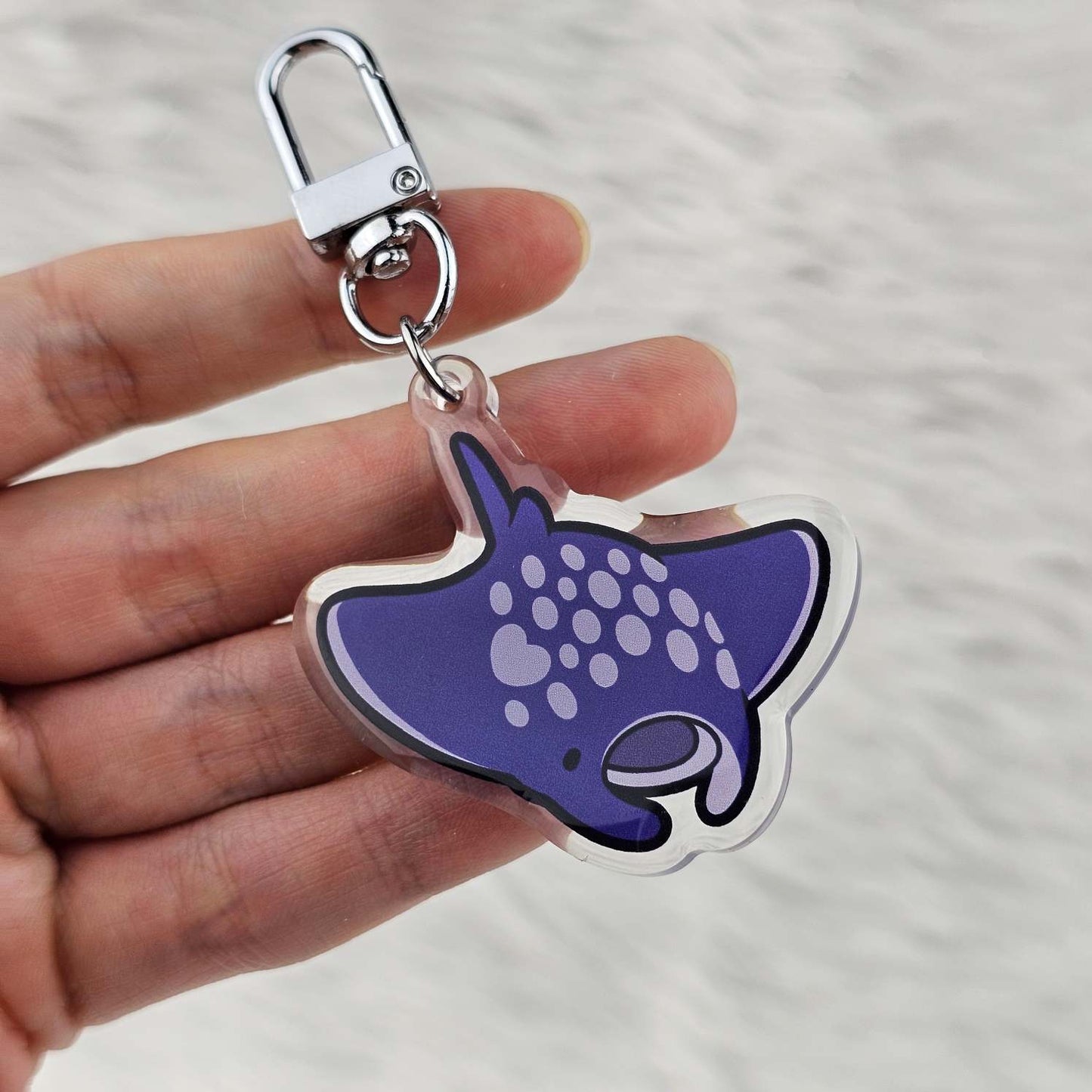 Spotted Manta Ray Keychain