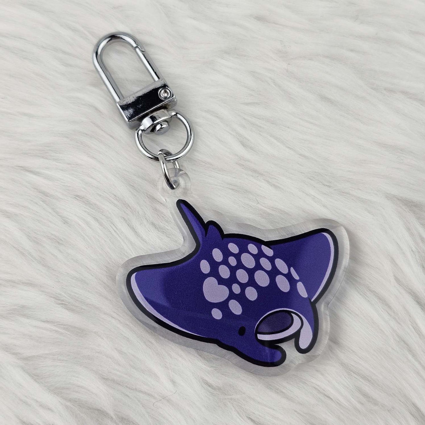 Spotted Manta Ray Keychain