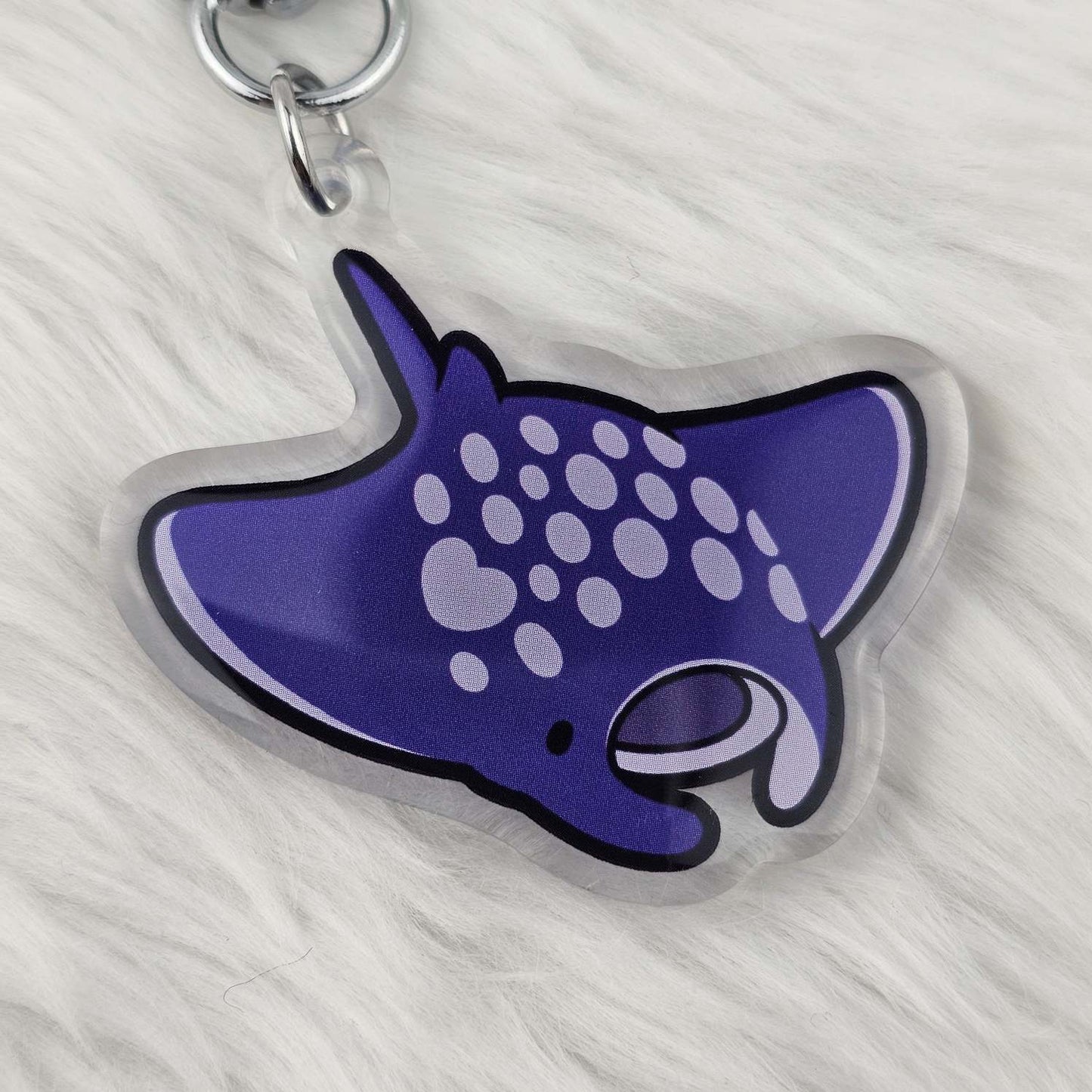 Spotted Manta Ray Keychain