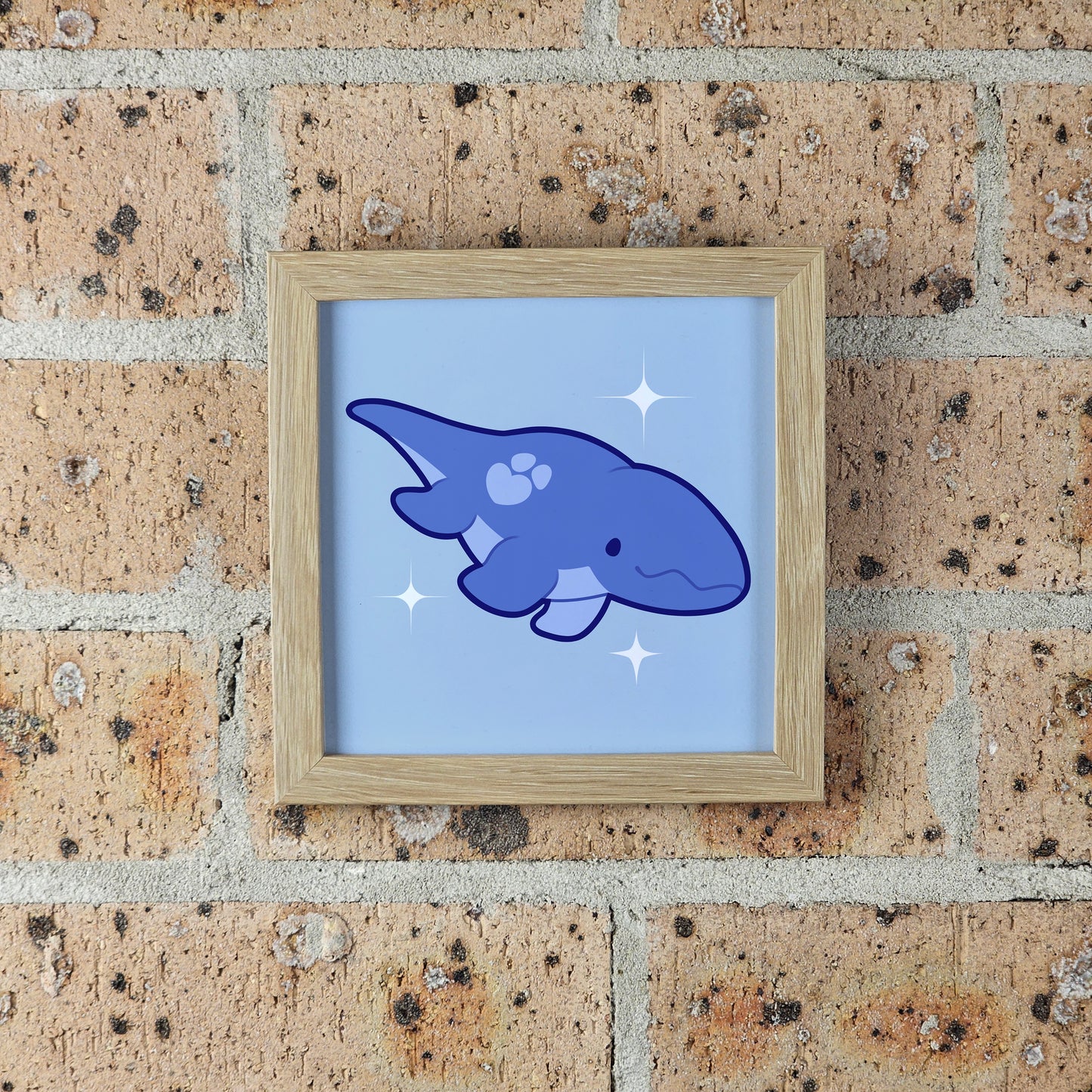 Juniper the Mosasaurus Print – 12 × 12 cm