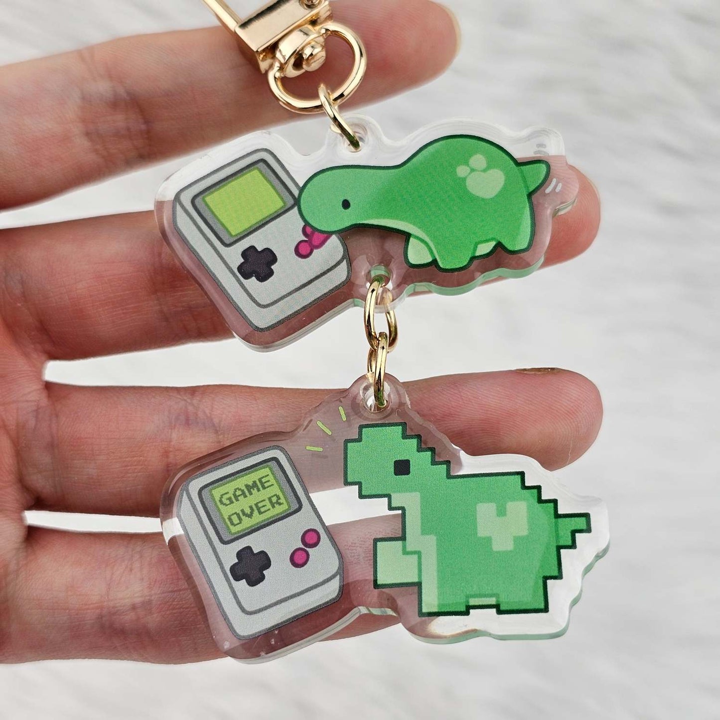 Pistachio Game Over Keychain