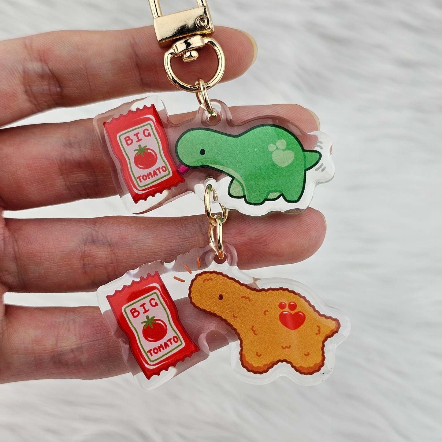 Pistachio Dino Nugget Keychain
