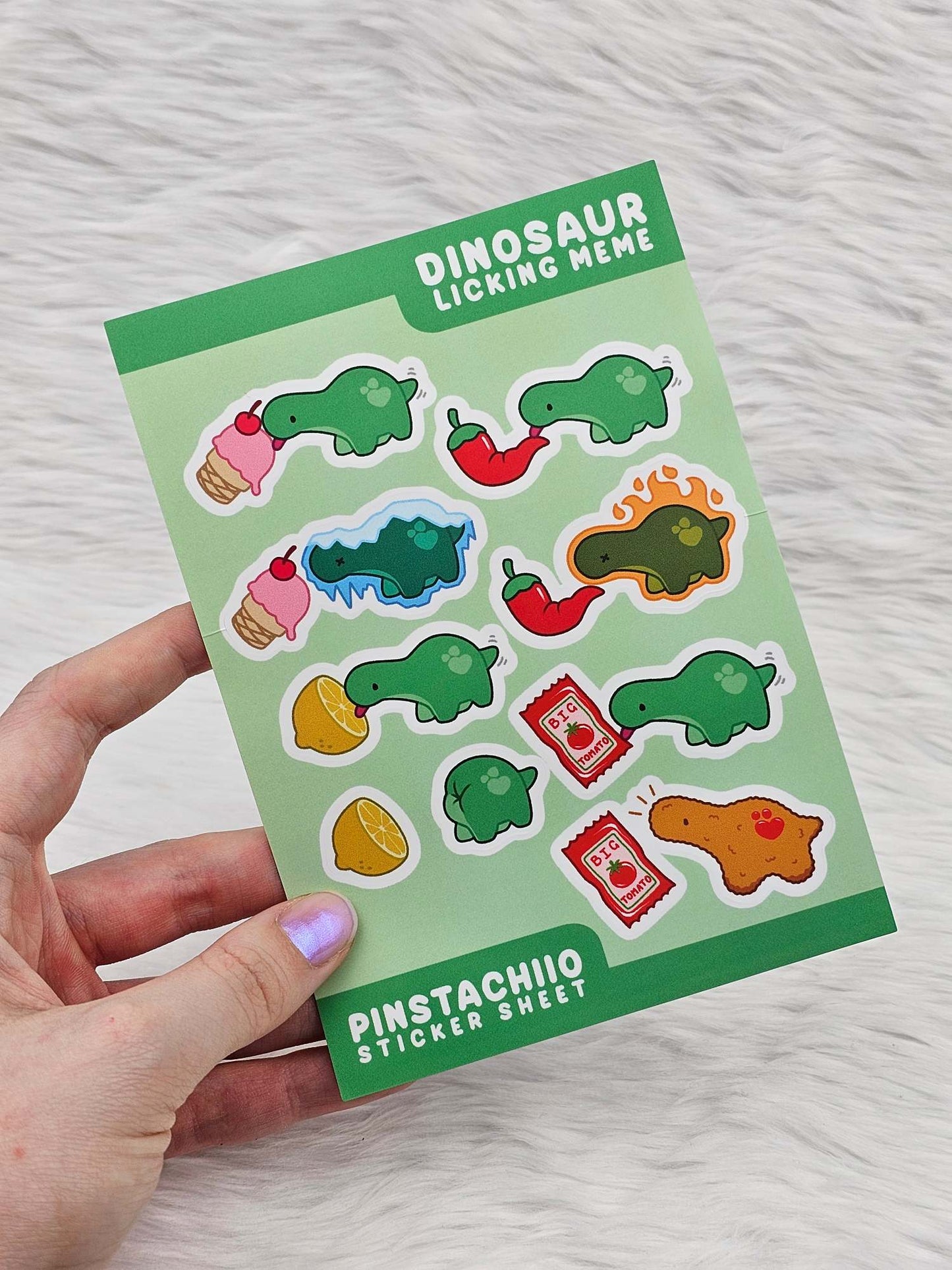 Pistachio Licking Stuff Waterproof Sticker Sheet 1