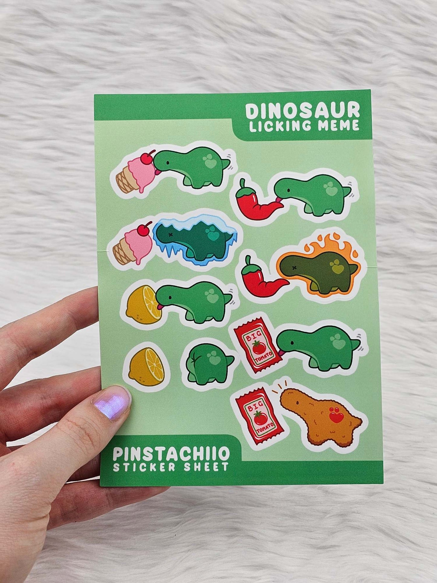 Pistachio Licking Stuff Waterproof Sticker Sheet 1