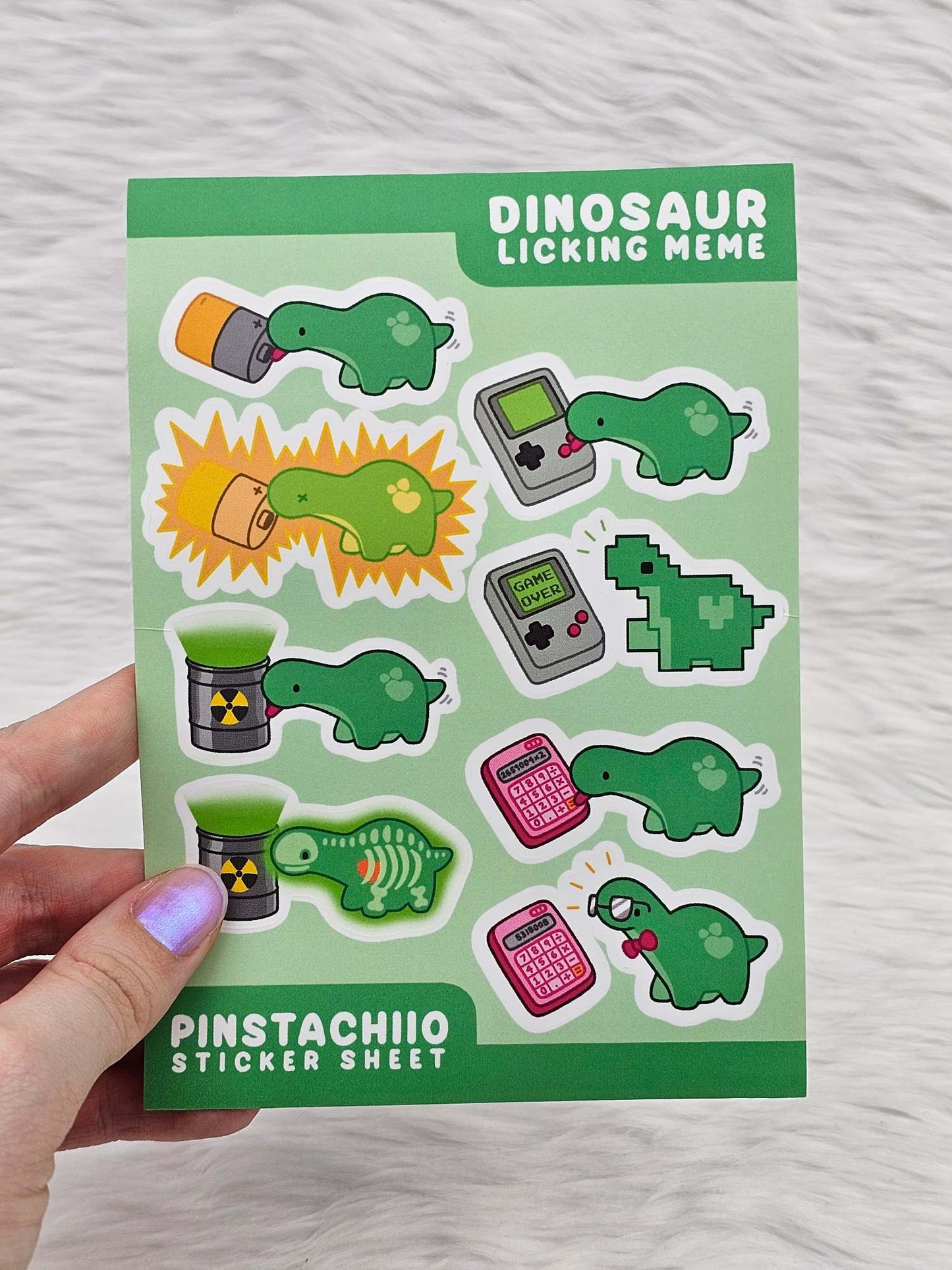 Pistachio Licking Stuff Waterproof Sticker Sheet 2