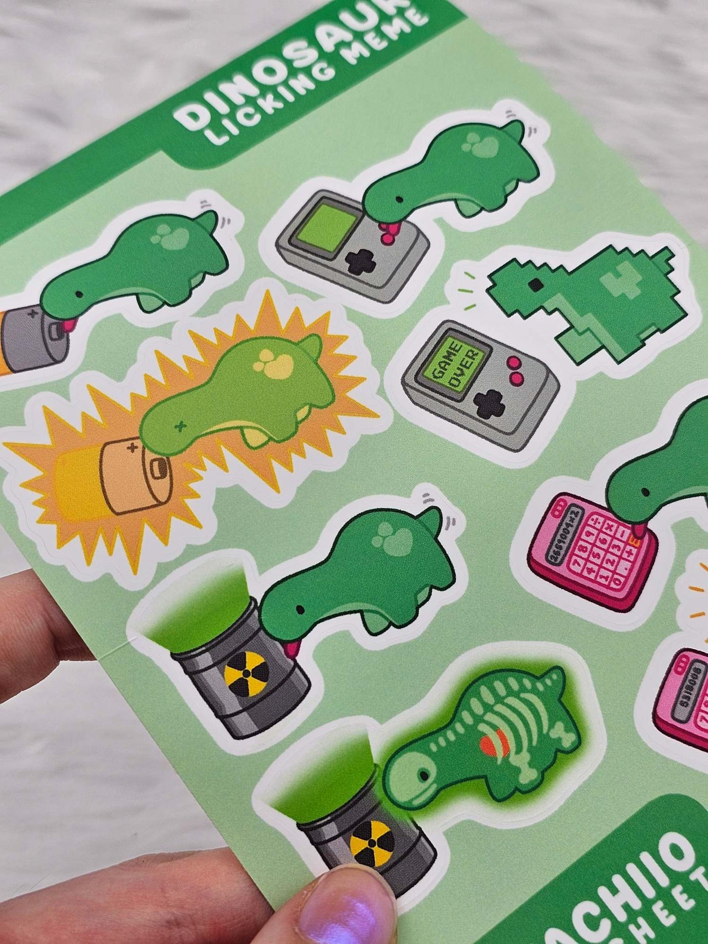Pistachio Licking Stuff Waterproof Sticker Sheet 2
