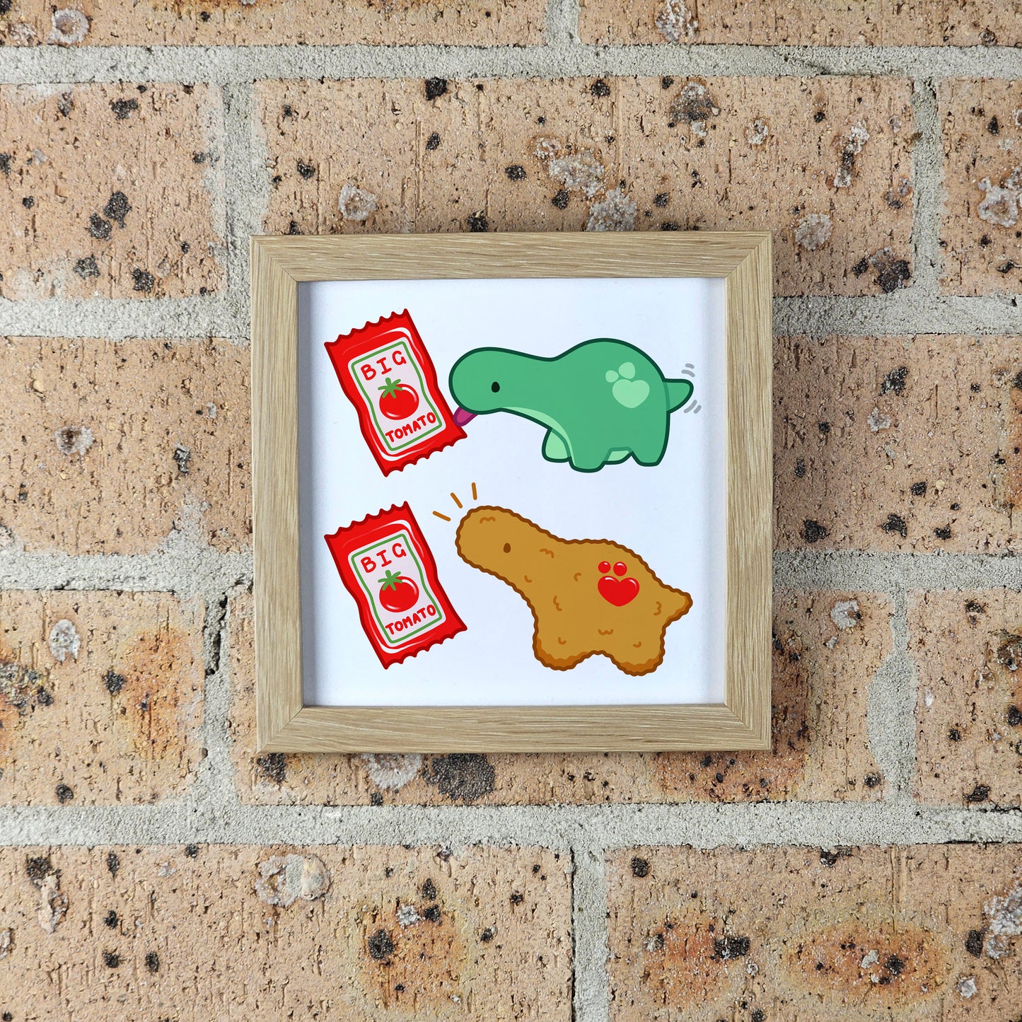 Pistachio Dino Nugget Print – 12 × 12 cm