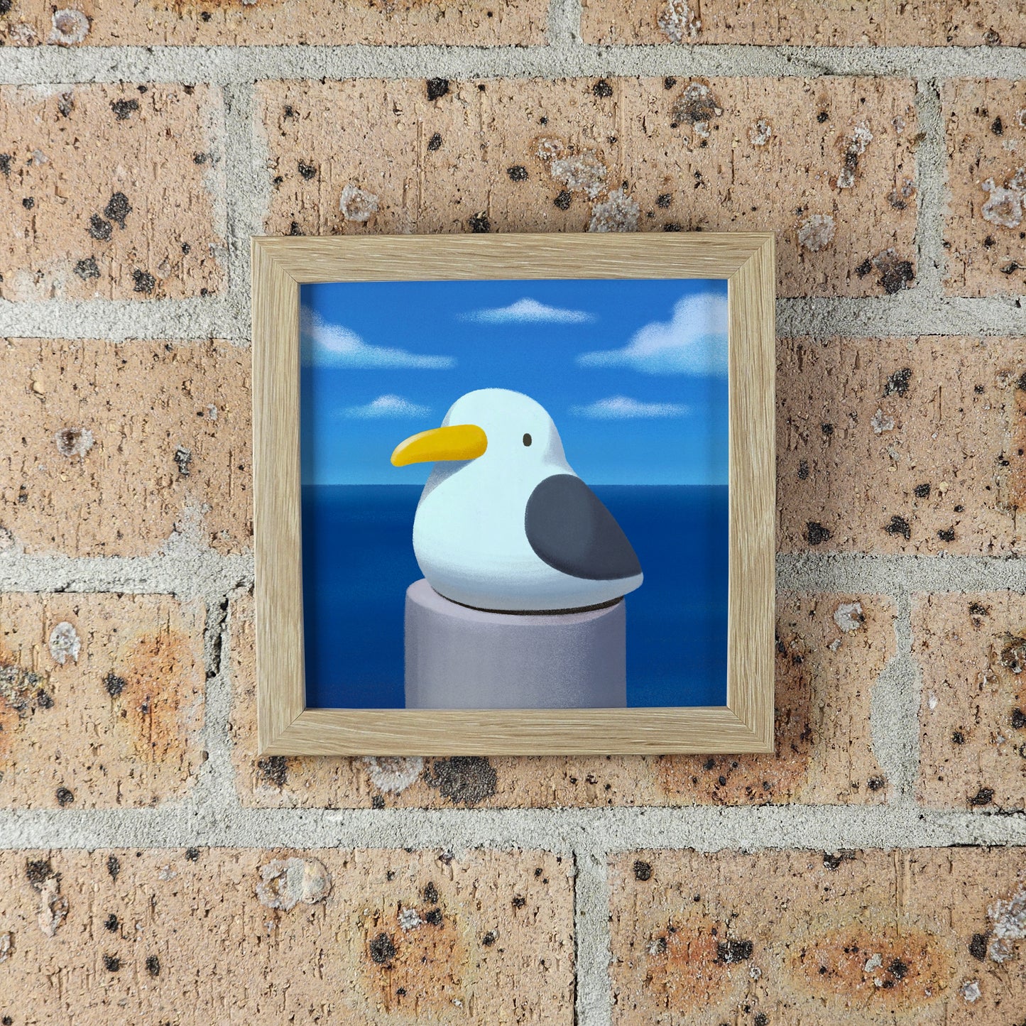 Round Seagull Print – 12 × 12 cm