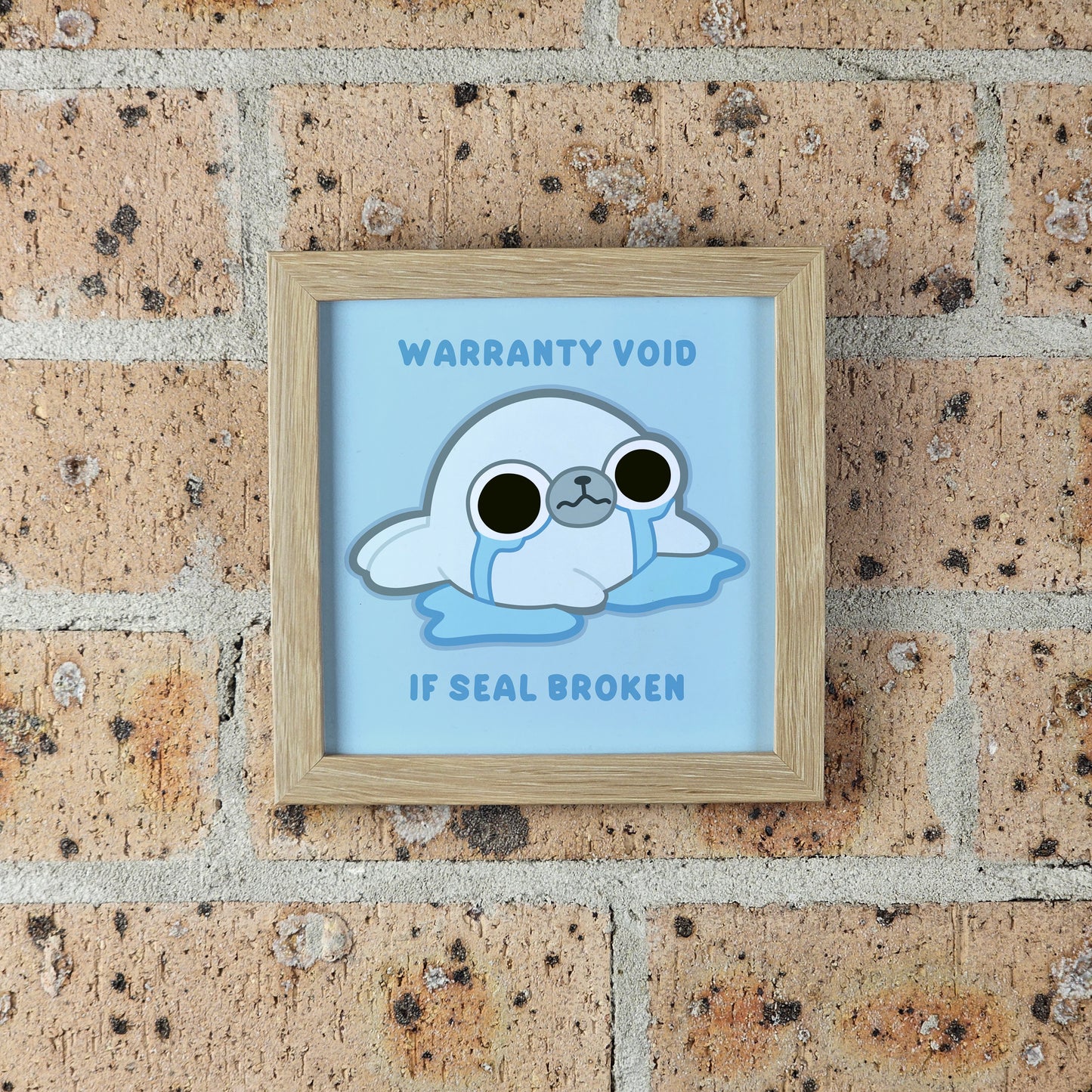 Sad Seal Print – 12 × 12 cm