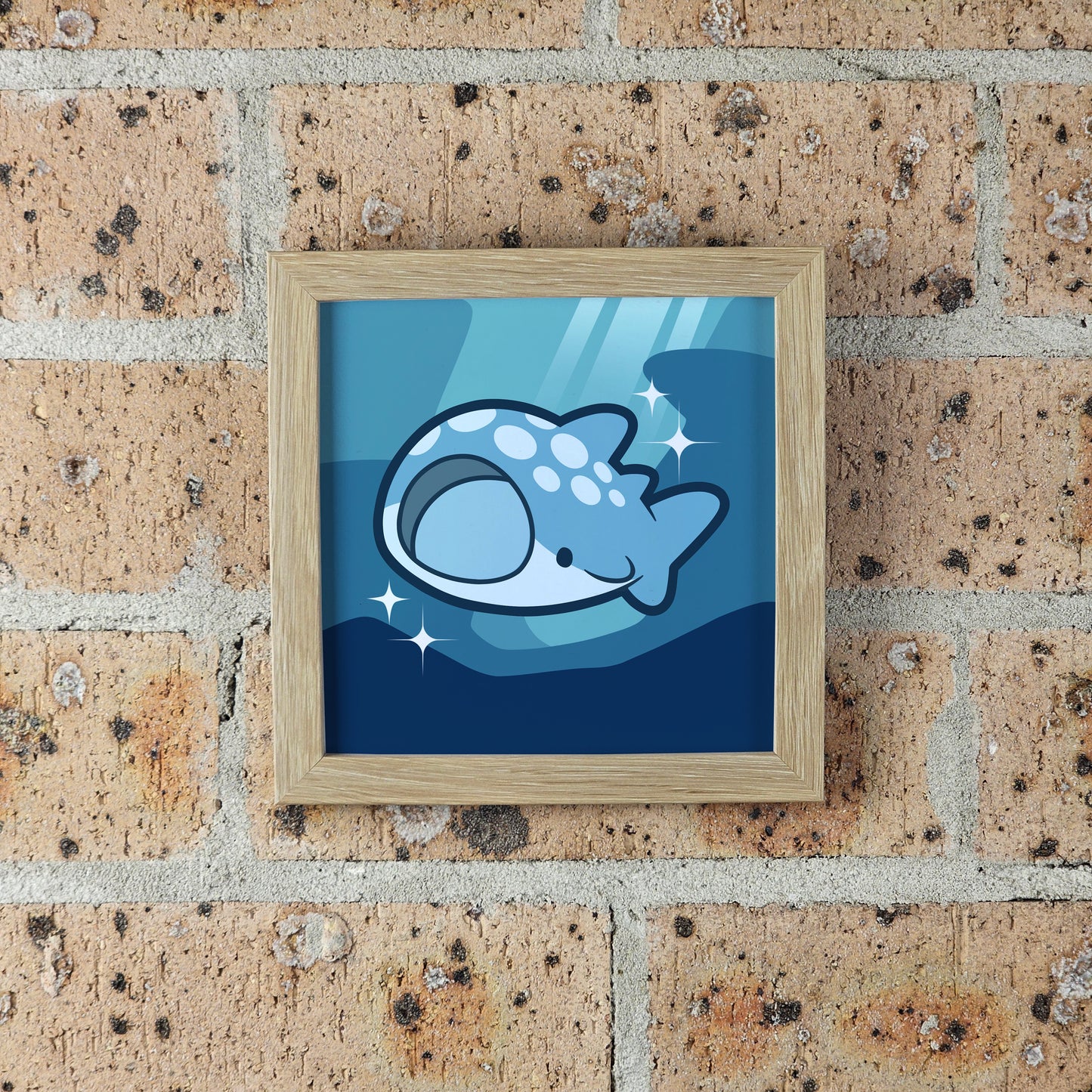 Whale Shark Print – 12 × 12 cm