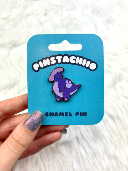 Parasauralophus Dinosaur Enamel Pin