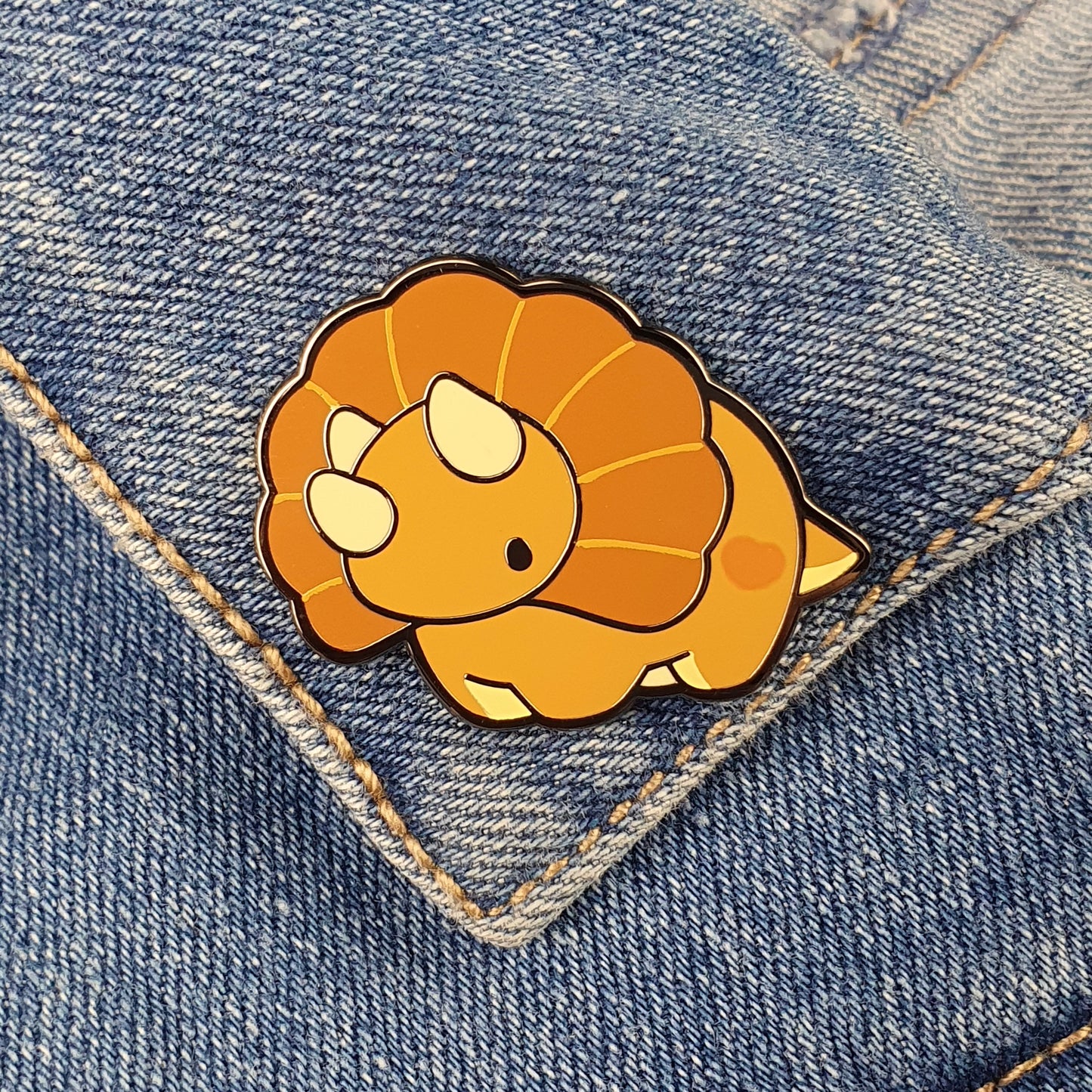 Triceratops Dinosaur Enamel Pin