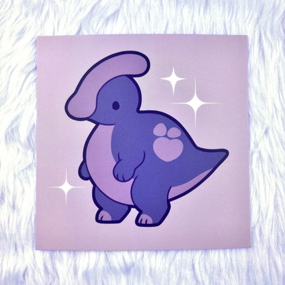 Parasaurolophus Print 12cm x 12cm