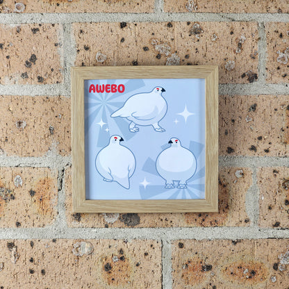 Awebo (Grouse) Print 12cm x 12cm (4.7" x 4.7")