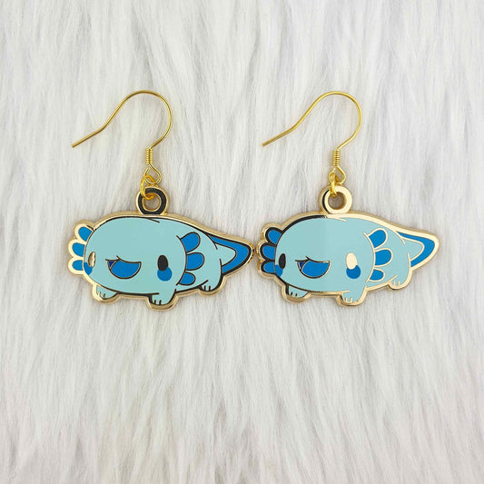 Blue Axolotl Earrings