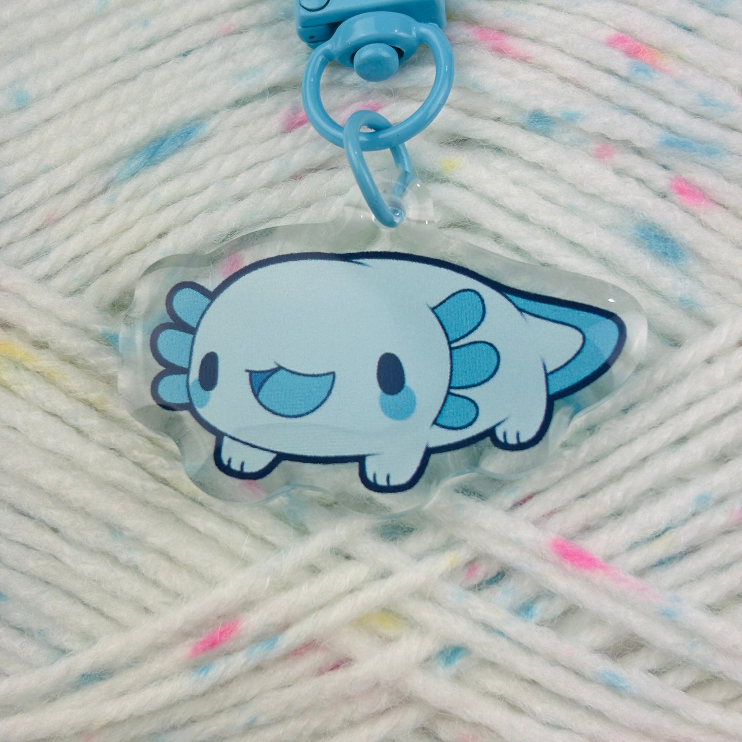 Blue Axolotl Keychain