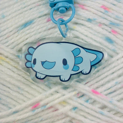 Blue Axolotl Keychain