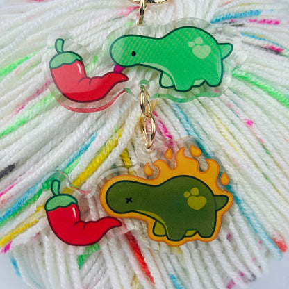 Funny Dinosaur Spicy Licking Meme Keychain/Charm