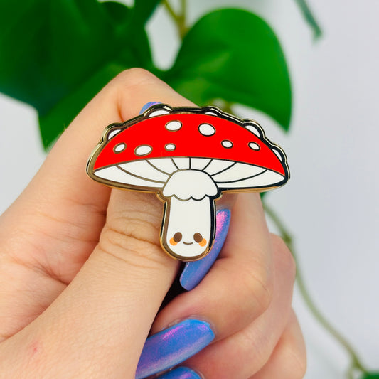 Red Mushroom Enamel Pin Amanita Muscaria