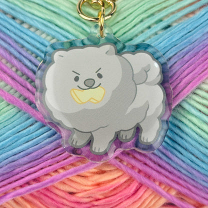 Fluffy Dog Double-Sided Keychain/Charm