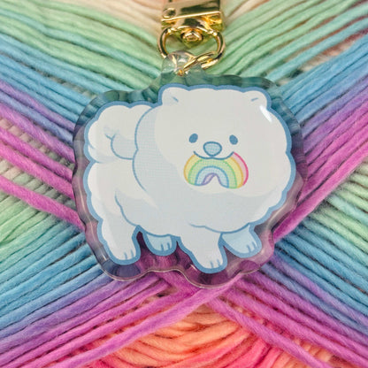 Fluffy Dog Double-Sided Keychain/Charm
