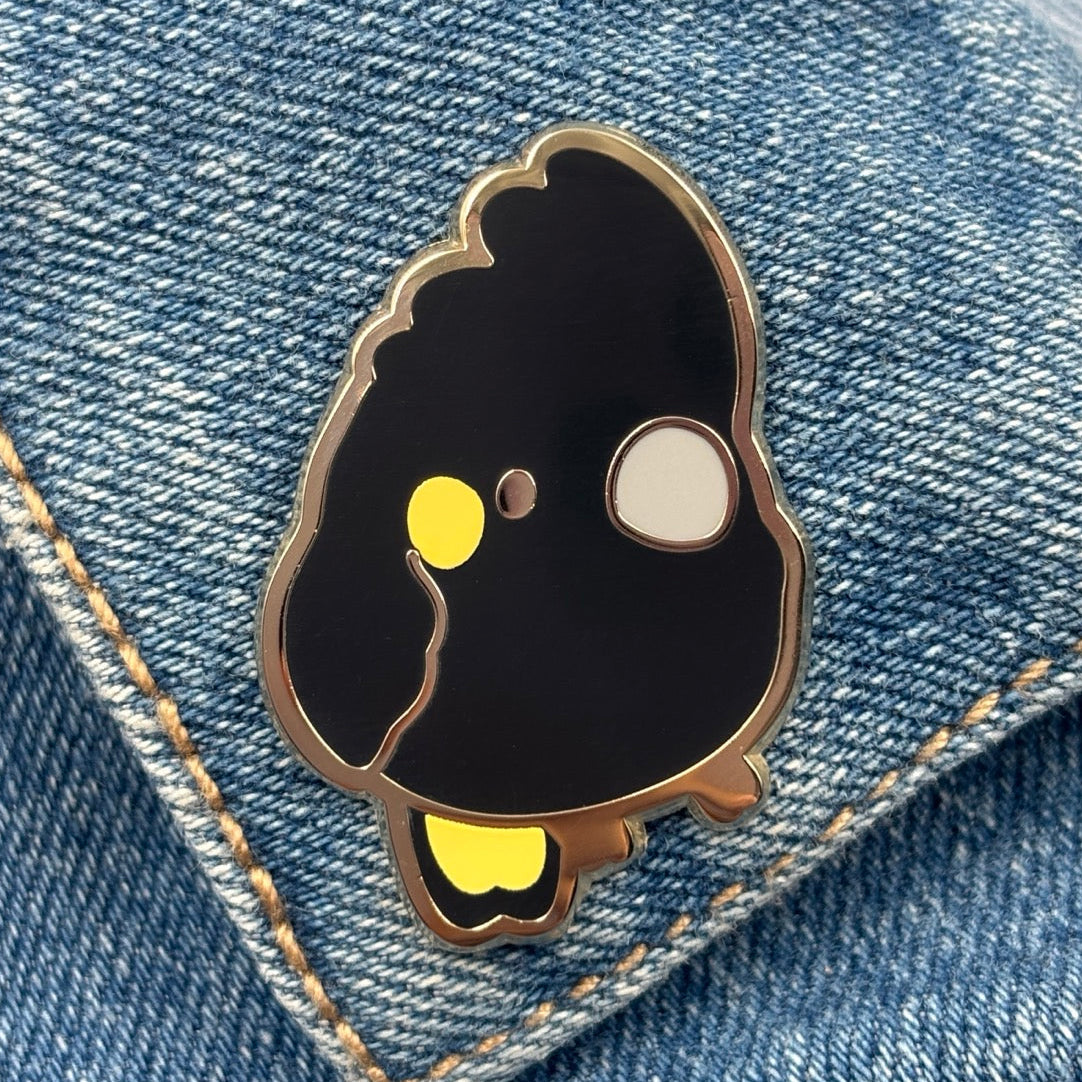 Yellow-Tailed Black Cockatoo Pin