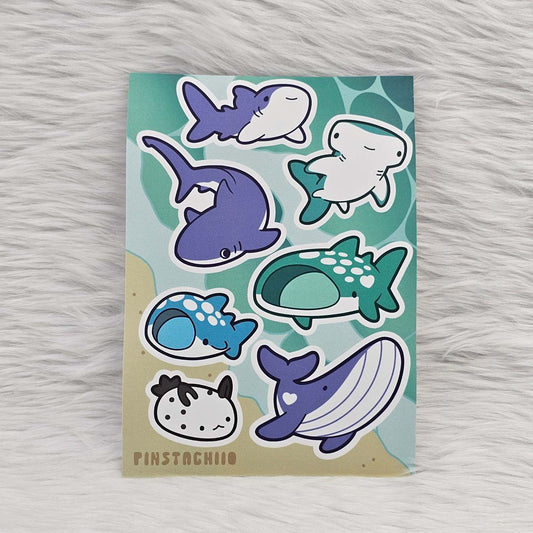 Sharks Waterproof Sticker Sheet