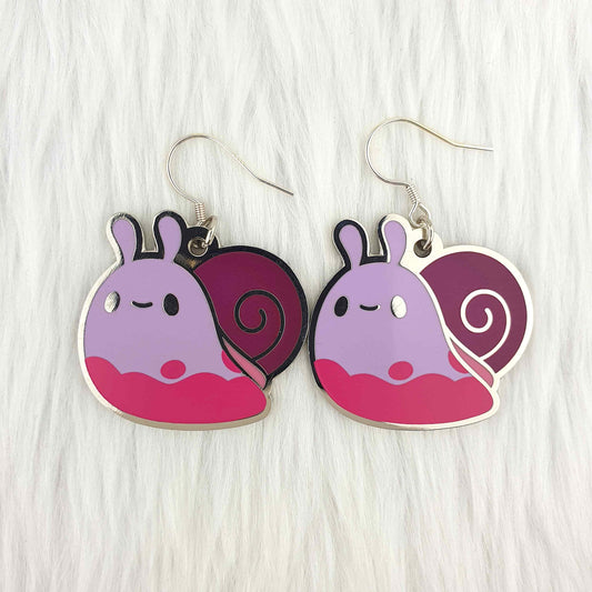 Pink Snail Earrings