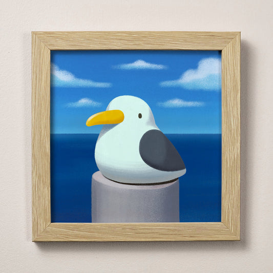 Round Seagull Print 12cm x 12cm (4.7" x 4.7")