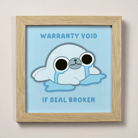 Sad Seal Print – 12 × 12 cm