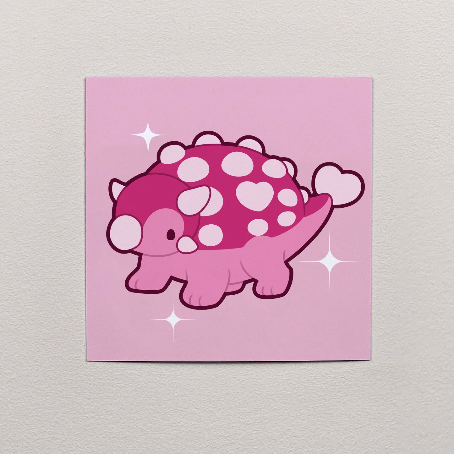 Pome the Ankylosaurus Print – 12 × 12 cm