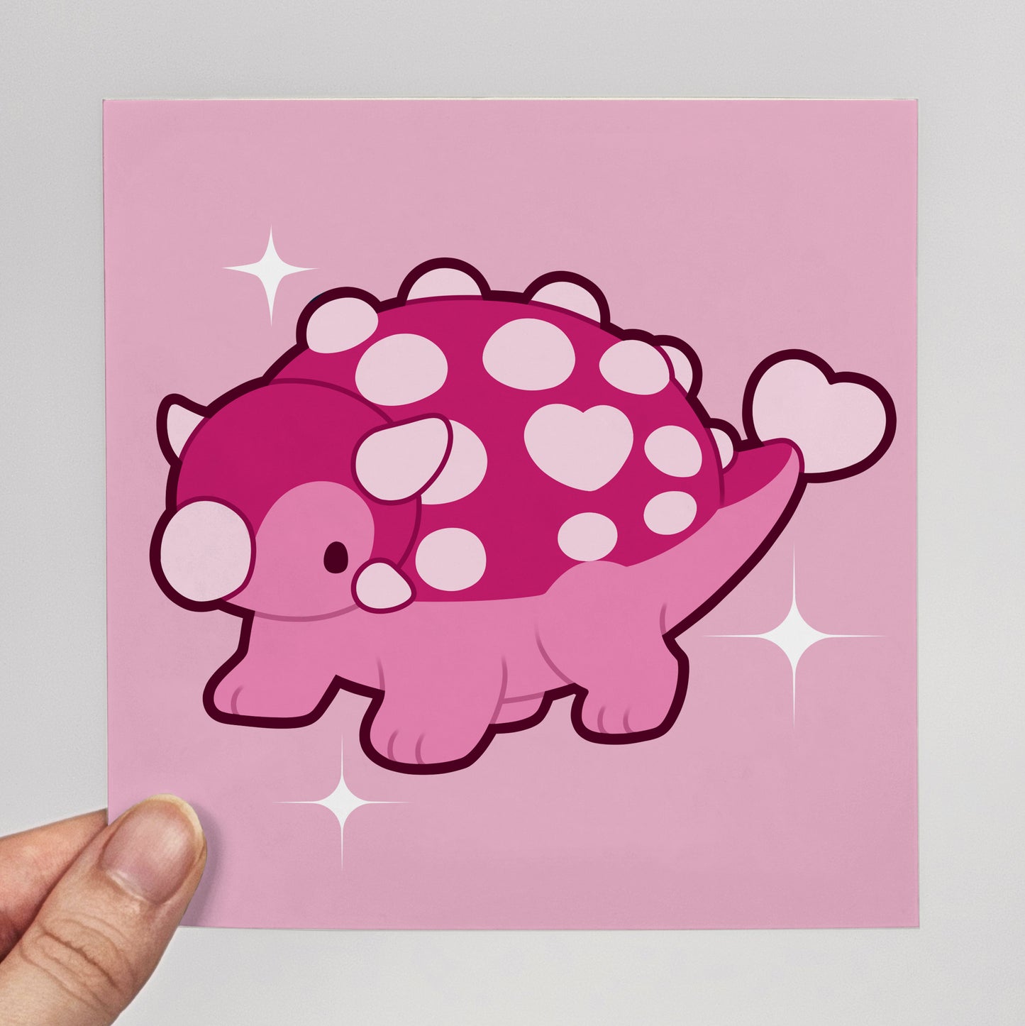 Pome the Ankylosaurus Print – 12 × 12 cm