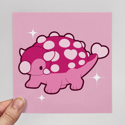 Pome the Ankylosaurus Print – 12 × 12 cm