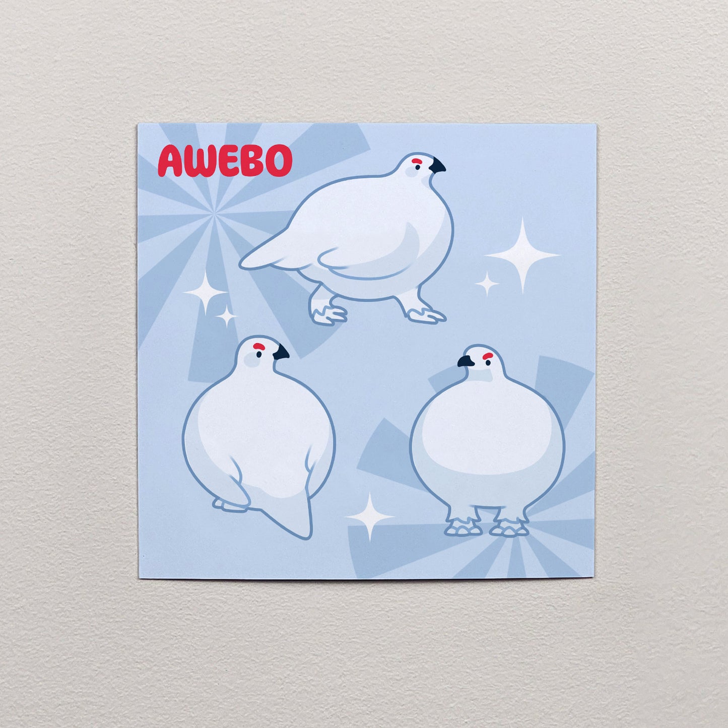 Awebo (Grouse) Print 12cm x 12cm (4.7" x 4.7")