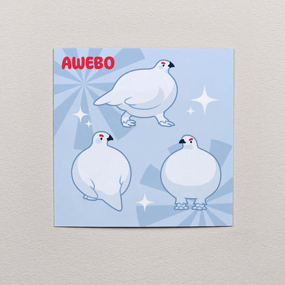Awebo (Grouse) Print 12cm x 12cm (4.7" x 4.7")