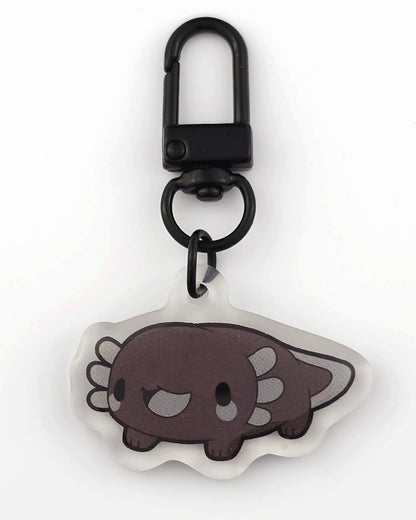 Black Axolotl Acrylic Charm
