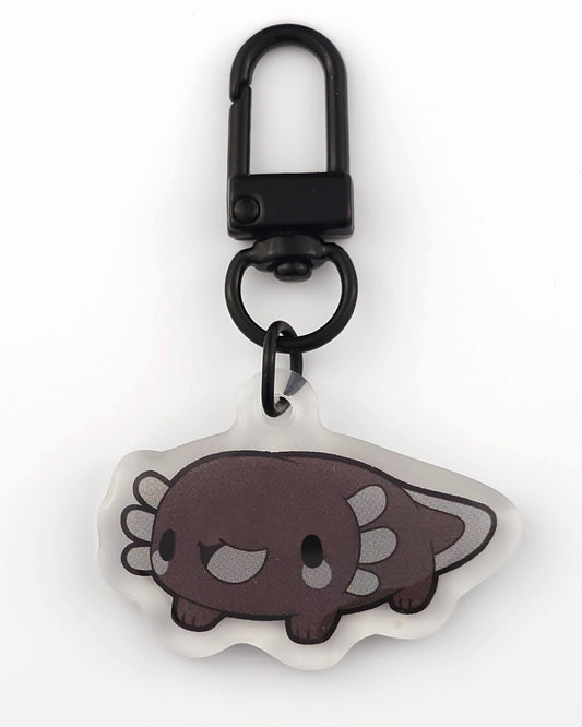 Black Axolotl Acrylic Charm