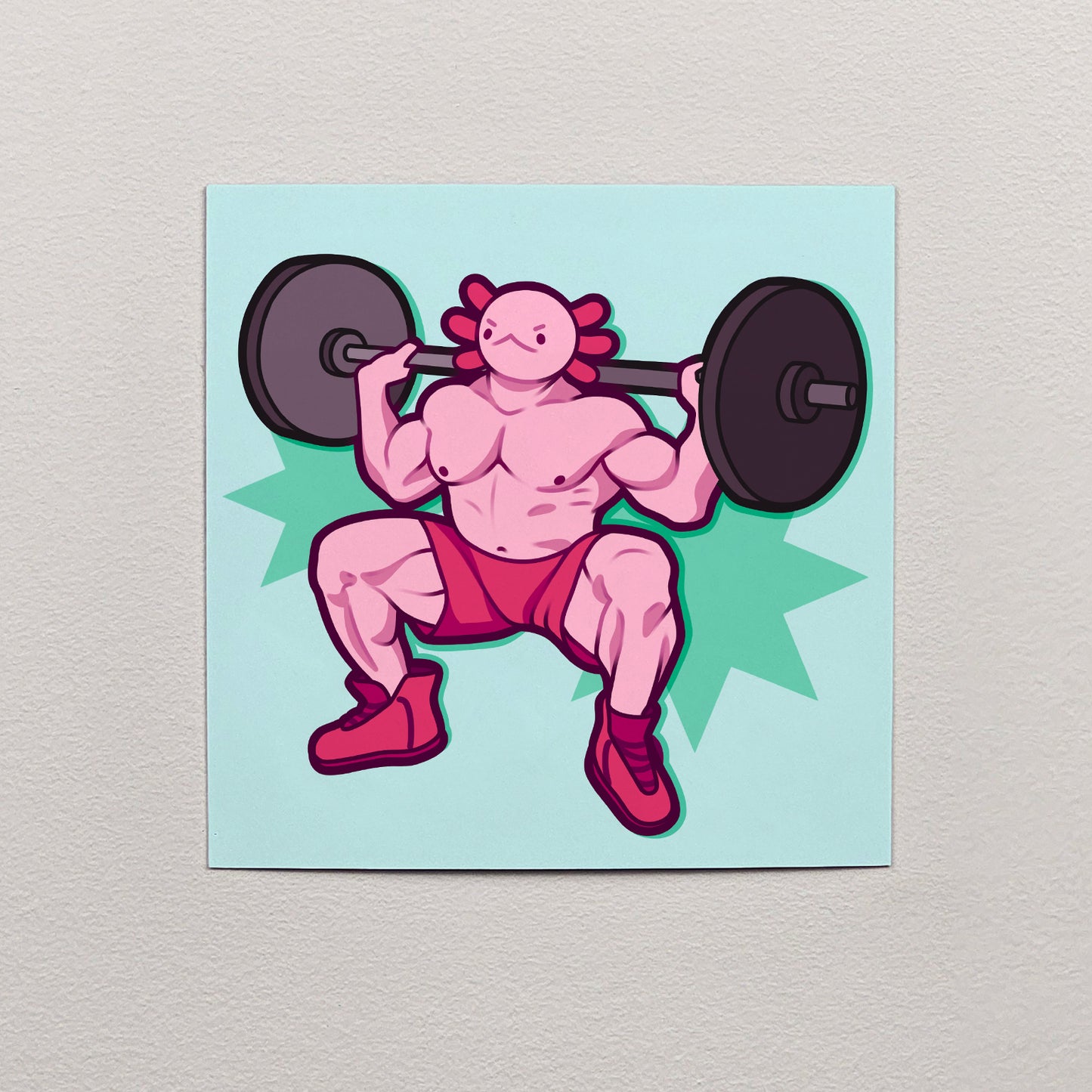 Muscle Axolotl Print