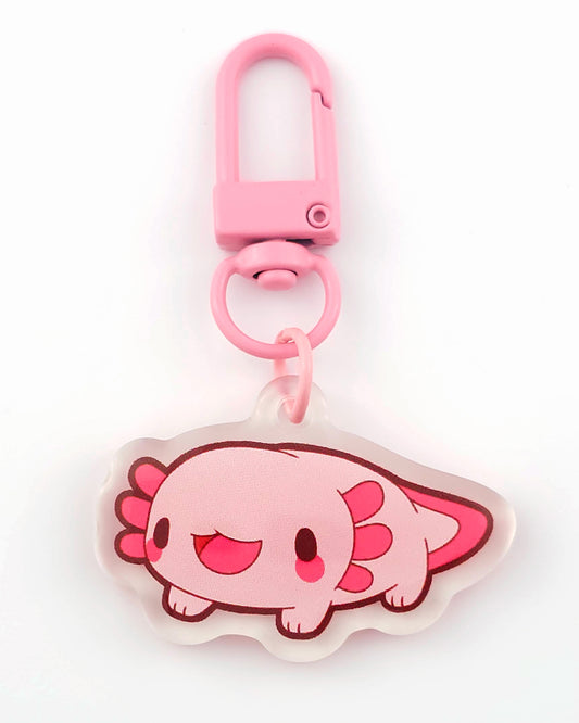 Pink Axolotl Acrylic Charm