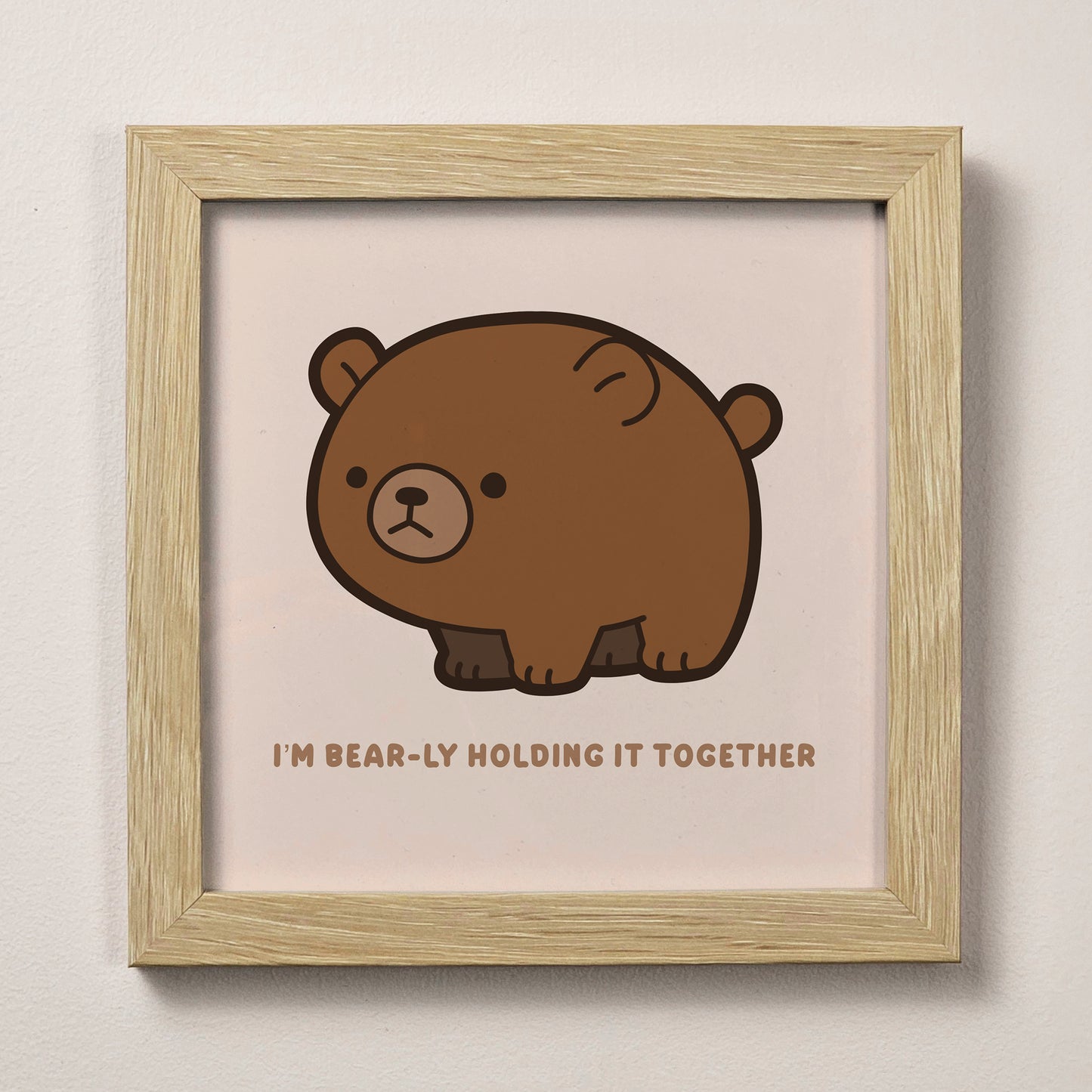 Sad Bear Print – 12 × 12 cm