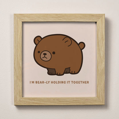 Sad Bear Print – 12 × 12 cm